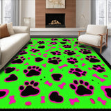Ultra Soft Area Rug, Non Slip, Stain Resistant, Washable Area Rugs for Living Room, Bedroom, Whimsical Puppy Bone Patterned Accent(Green)