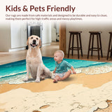 Ultra Soft Area Rug, Non Slip, Stain Resistant, Washable Area Rugs for Living Room, Bedroom, Ocean Vibes Stain-Resistant Dorm Room Carpet(Blue)