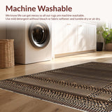 Ultra Soft Area Rug, Non Slip, Stain Resistant, Washable Area Rugs for Living Room, Bedroom, Chic Whimsical Nature Motif Design(Brown)