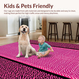 Ultra Soft Area Rug, Non Slip, Stain Resistant, Washable Area Rugs for Living Room, Bedroom, Playful Pink and Black Decorative Blend(Pink)