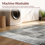 Ultra Soft Area Rug, Non Slip, Stain Resistant, Washable Area Rugs for Living Room, Bedroom, Black White Patterned Rug Indoor(Black)