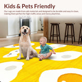 Ultra Soft Area Rug, Non Slip, Stain Resistant, Washable Area Rugs for Living Room, Bedroom, Adorable Egg-Inspired Visuals(Yellow)