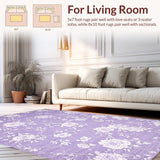 Ultra Soft Area Rug, Non Slip, Stain Resistant, Washable Area Rugs for Living Room, Bedroom, Trendy Soft Textured Pastel Vibe(Purple)
