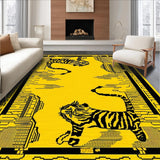 Ultra Soft Area Rug, Non Slip, Stain Resistant, Washable Area Rugs for Living Room, Bedroom, Artistic Yellow Animal Motif(Yellow)