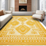 Ultra Soft Area Rug, Non Slip, Stain Resistant, Washable Area Rugs for Living Room, Bedroom, Southwest Inspired Geometric Harmony(Yellow)
