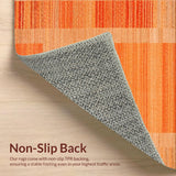 Ultra Soft Area Rug, Non Slip, Stain Resistant, Washable Area Rugs for Living Room, Bedroom, Stylish Transitional Earth Tones(Orange)