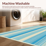 Ultra Soft Area Rug, Non Slip, Stain Resistant, Washable Area Rugs for Living Room, Bedroom, Wynona Indoor Area in Elegant Blue and Beige Shades(Beige)