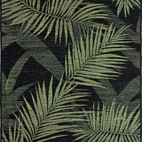 Ultra Soft Area Rug, Non Slip, Stain Resistant, Washable Area Rugs for Living Room, Bedroom, Tropical Monochrome Floral Elegance(Black)