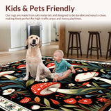 Ultra Soft Area Rug, Non Slip, Stain Resistant, Washable Area Rugs for Living Room, Bedroom, Sophisticated Abstract Nature Influence(Black)