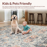 Ultra Soft Area Rug, Non Slip, Stain Resistant, Washable Area Rugs for Living Room, Bedroom, Rustic Earth Tones Pattern(Gray)
