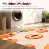 Ultra Soft Area Rug, Non Slip, Stain Resistant, Washable Area Rugs for Living Room, Bedroom, Elegant Peachy Geometric Fusion Style(Orange)