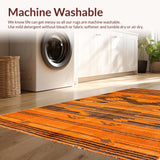Ultra Soft Area Rug, Non Slip, Stain Resistant, Washable Area Rugs for Living Room, Bedroom, Whimsical Tiger Inspired Artwork(Orange)
