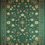 Ultra Soft Area Rug, Non Slip, Stain Resistant, Washable Area Rugs for Living Room, Bedroom, Boho Chic Retro(Green)