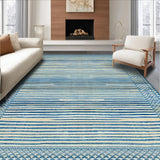 Ultra Soft Area Rug, Non Slip, Stain Resistant, Washable Area Rugs for Living Room, Bedroom, Luxurious Diamond Patterned Visual(Blue)
