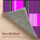 Ultra Soft Area Rug, Non Slip, Stain Resistant, Washable Area Rugs for Living Room, Bedroom, Dynamic Contemporary Diagonal Design(Pink)