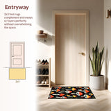 Ultra Soft Area Rug, Non Slip, Stain Resistant, Washable Area Rugs for Living Room, Bedroom, Playful Mushroom Black Anti-Fatigue Kitchen Mat(Red)