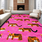 Ultra Soft Area Rug, Non Slip, Stain Resistant, Washable Area Rugs for Living Room, Bedroom, Cheerful Cartoon Animal Plush Rug(Pink)