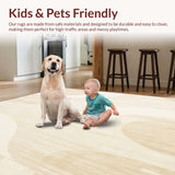 Ultra Soft Area Rug, Non Slip, Stain Resistant, Washable Area Rugs for Living Room, Bedroom, Elegant Beige Area Timeless Neutral With Texture(Beige)