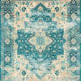 Distressed Aqua Geometric Elegance(Blue)