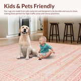 Ultra Soft Area Rug, Non Slip, Stain Resistant, Washable Area Rugs for Living Room, Bedroom, Elegant Bow-Tied Rug, Contemporary Aesthetic Room Decor(Pink)