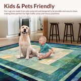 Ultra Soft Area Rug, Non Slip, Stain Resistant, Washable Area Rugs for Living Room, Bedroom, Coastal Sea Turtle Rug: Artistic Beach Theme Rug for Decor(Blue)