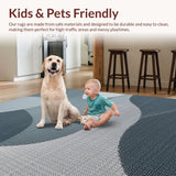 Ultra Soft Area Rug, Non Slip, Stain Resistant, Washable Area Rugs for Living Room, Bedroom, Neutral Abstract Living Room Low Pile Carpet(Gray)