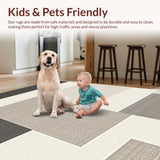 Ultra Soft Area Rug, Non Slip, Stain Resistant, Washable Area Rugs for Living Room, Bedroom, Serene Creamy Shag Layered Feel(Beige)