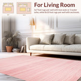 Ultra Soft Area Rug, Non Slip, Stain Resistant, Washable Area Rugs for Living Room, Bedroom, Vibrant Sweet Feminine Touch(Pink)