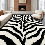 Ultra Soft Area Rug, Non Slip, Stain Resistant, Washable Area Rugs for Living Room, Bedroom, Black White Zebra Print Farmhouse Laundry Rug(Black)