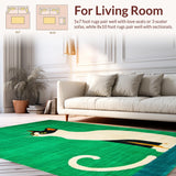 Ultra Soft Area Rug, Non Slip, Stain Resistant, Washable Area Rugs for Living Room, Bedroom, Stylish Whimsical Pet-Inspired Piece(Green)