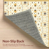 Desert Bloom Beige Ivory Geometric Floral Oasis Design(Beige)