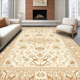 Ultra Soft Area Rug, Non Slip, Stain Resistant, Washable Area Rugs for Living Room, Bedroom, Tan and Ivory Geometric(Beige)