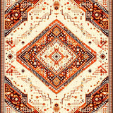 Ultra Soft Area Rug, Non Slip, Stain Resistant, Washable Area Rugs for Living Room, Bedroom, Rustic Ethnic Patterned Elegance(Beige)