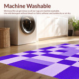 Ultra Soft Area Rug, Non Slip, Stain Resistant, Washable Area Rugs for Living Room, Bedroom, Vibrant Educational Diamond Pattern(Purple)