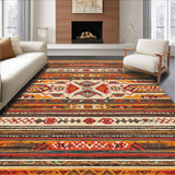 Ultra Soft Area Rug, Non Slip, Stain Resistant, Washable Area Rugs for Living Room, Bedroom, Sophisticated Cozy Boho Fusion(Red)