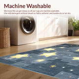 Ultra Soft Area Rug, Non Slip, Stain Resistant, Washable Area Rugs for Living Room, Bedroom, Celestial Nighttime Star Motif(Gray)