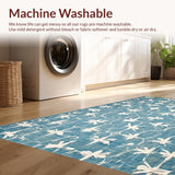 Ultra Soft Area Rug, Non Slip, Stain Resistant, Washable Area Rugs for Living Room, Bedroom, Chic Ribbon Knot Accent Rug Blue Bow Motif Decorative Plush Bath Mat(Blue)