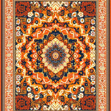Ultra Soft Area Rug, Non Slip, Stain Resistant, Washable Area Rugs for Living Room, Bedroom, Artistic Warm Toned Medallion Style(Orange)