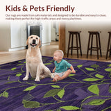Ultra Soft Area Rug, Non Slip, Stain Resistant, Washable Area Rugs for Living Room, Bedroom, Contemporary Tiled Color Burst(Purple)