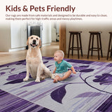 Ultra Soft Area Rug, Non Slip, Stain Resistant, Washable Area Rugs for Living Room, Bedroom, Elegant Modern Abstract Palette(Purple)