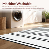 Minimalist Chic Featuring Contrasting Linear Stripes(White)