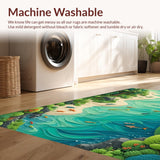 Ultra Soft Area Rug, Non Slip, Stain Resistant, Washable Area Rugs for Living Room, Bedroom, Rustic Wildlife Bass Lodge Living Room Rug(Blue)
