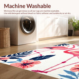 Ultra Soft Area Rug, Non Slip, Stain Resistant, Washable Area Rugs for Living Room, Bedroom, Vibrant Whimsical Bird Design(White)