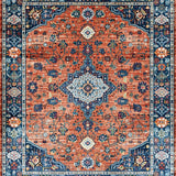 Ultra Soft Area Rug, Non Slip, Stain Resistant, Washable Area Rugs for Living Room, Bedroom, Rustic Vintage Ethnic Floral Design(Red)