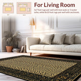 Ultra Soft Area Rug, Non Slip, Stain Resistant, Washable Area Rugs for Living Room, Bedroom, Stylish Jungle Inspired Aesthetic(Beige)