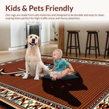 Ultra Soft Area Rug, Non Slip, Stain Resistant, Washable Area Rugs for Living Room, Bedroom, Rustic Western Deer Print Living Room Rug(Brown)