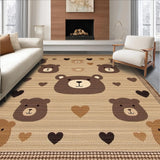 Ultra Soft Area Rug, Non Slip, Stain Resistant, Washable Area Rugs for Living Room, Bedroom, Whimsical Animal Print Aesthetic(Beige)