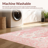 Ultra Soft Area Rug, Non Slip, Stain Resistant, Washable Area Rugs for Living Room, Bedroom, Modern Luxe Dusty Pink Visuals(Pink)