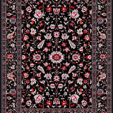 Contemporary Floral Geometric Fusion(Black)
