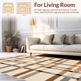 Chic Beige Geometric Arrangement(Beige)